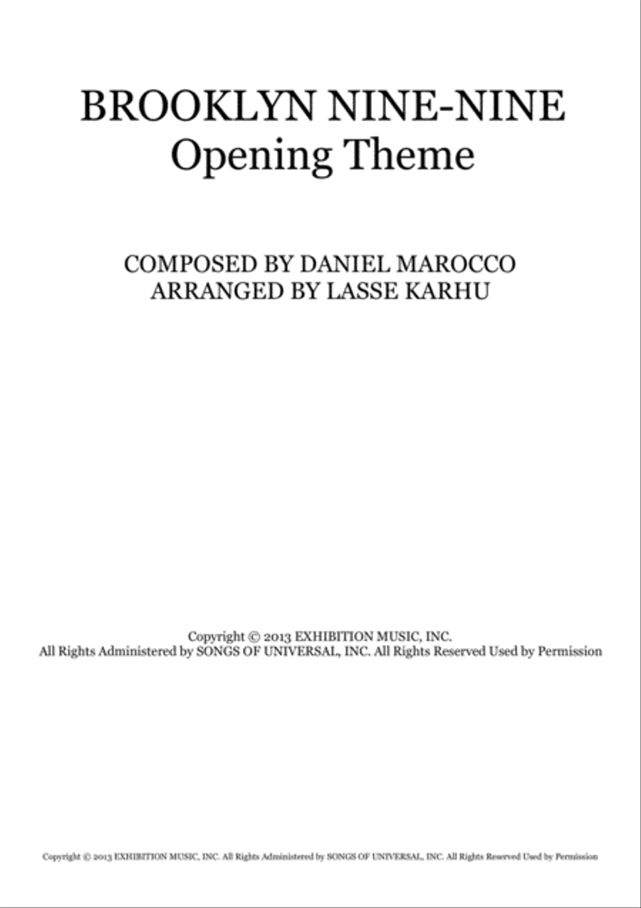 Brooklyn Nine-nine (theme) Brass Ensemble scores gallery preview page 1