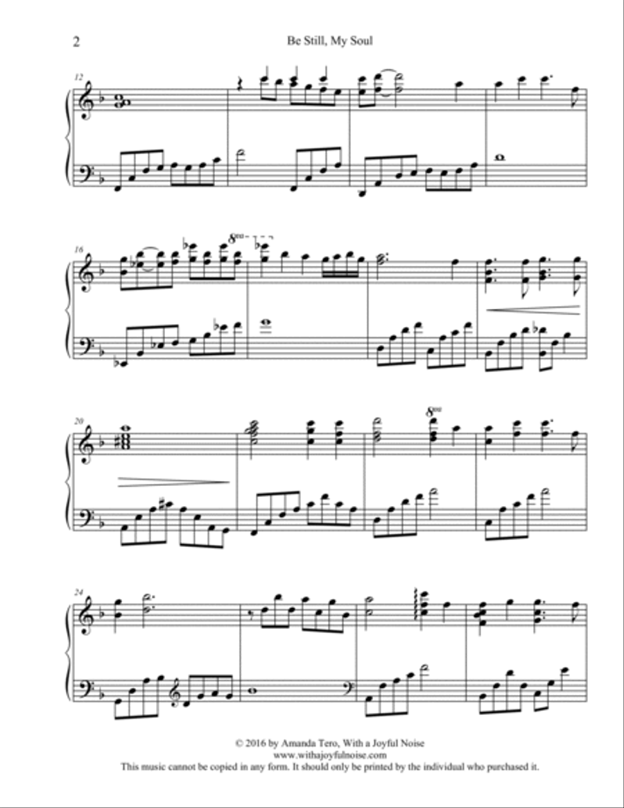 Be Still, My Soul – Late Intermediate Piano Sheet Music Piano Solo scores gallery preview page 4