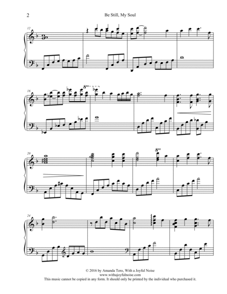 Be Still, My Soul – Late Intermediate Piano Sheet Music image number null