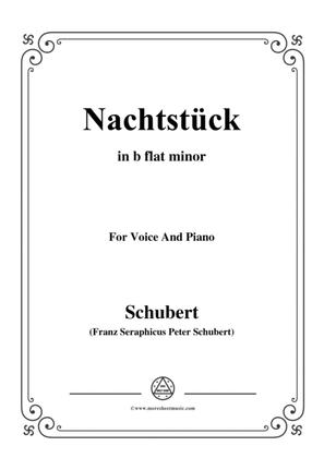 Book cover for Schubert-Nachtstück,Op.36 No.2,in b flat minor,for Voice&Piano