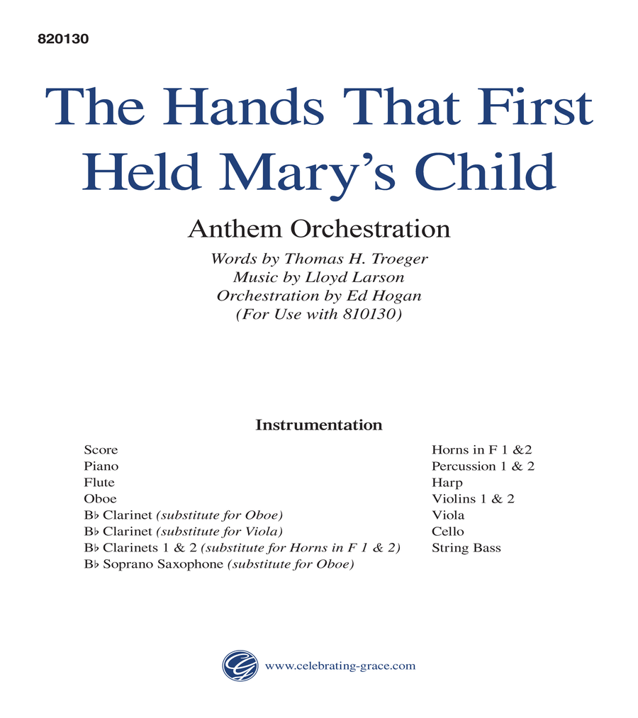 The Hands That First Held Mary's Child Orchestration 4-Part scores gallery preview page 1