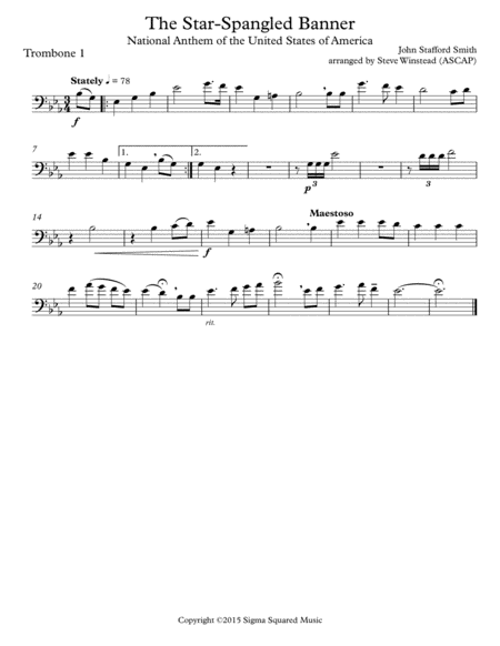 The Star-Spangled Banner for Trombone Quartet image number null