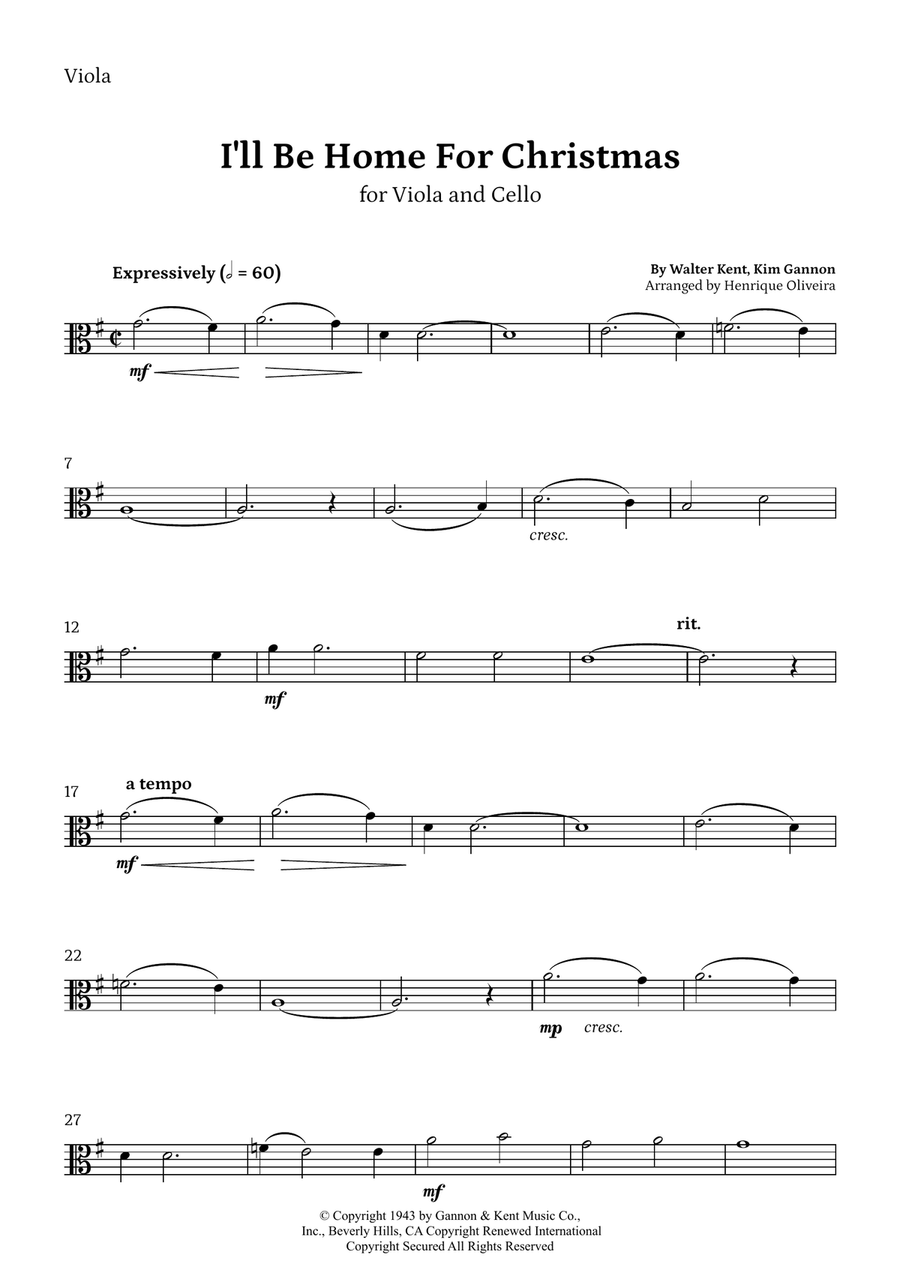 I'll Be Home For Christmas String Duet scores gallery preview page 4
