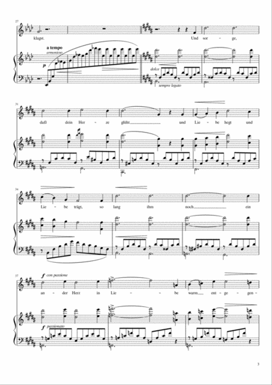 O lieb so lang du lieben kannst (Franz Liszt) [High Voice; key: Ab] High Voice scores gallery preview page 3