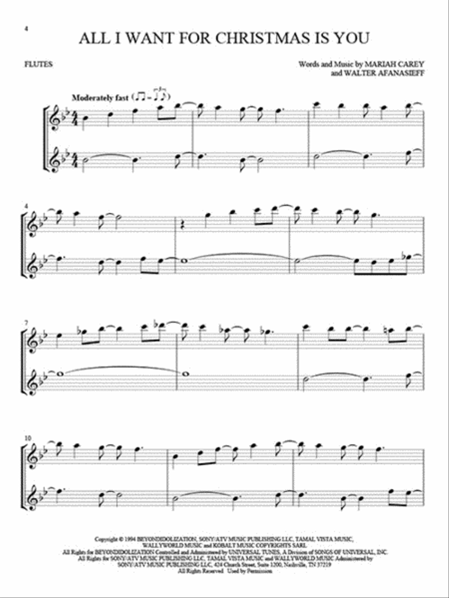 Christmas Hits for Two Flutes Flute Duet scores gallery preview page 3
