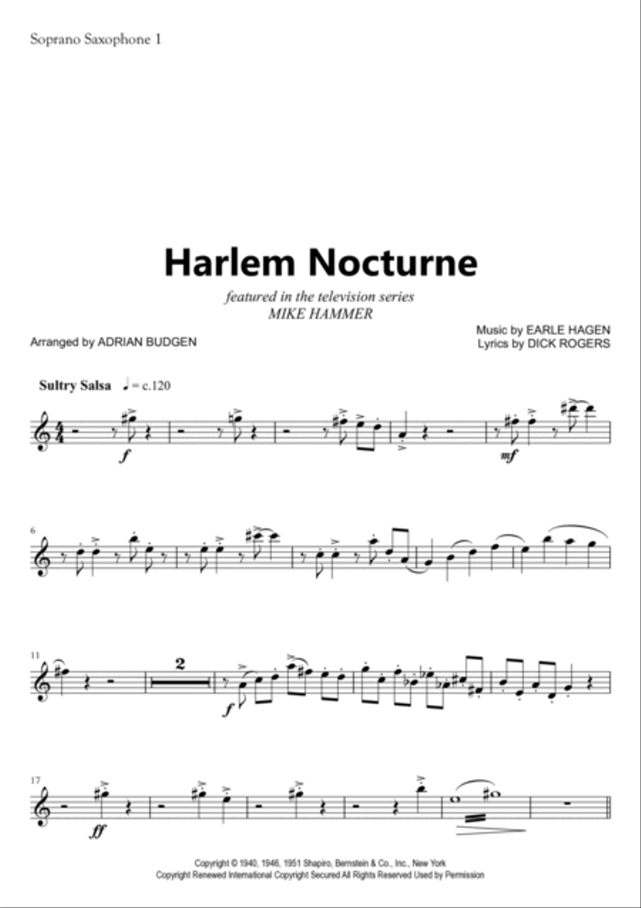 Harlem Nocturne Woodwind Ensemble scores gallery preview page 2
