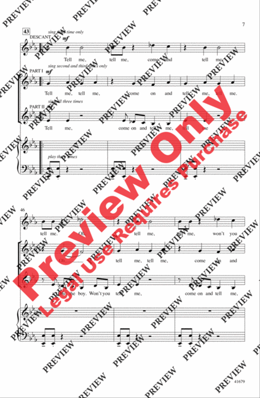 Tell Me, Tell Me! Tell Me, Tell Me! 2-Part scores gallery preview page 7