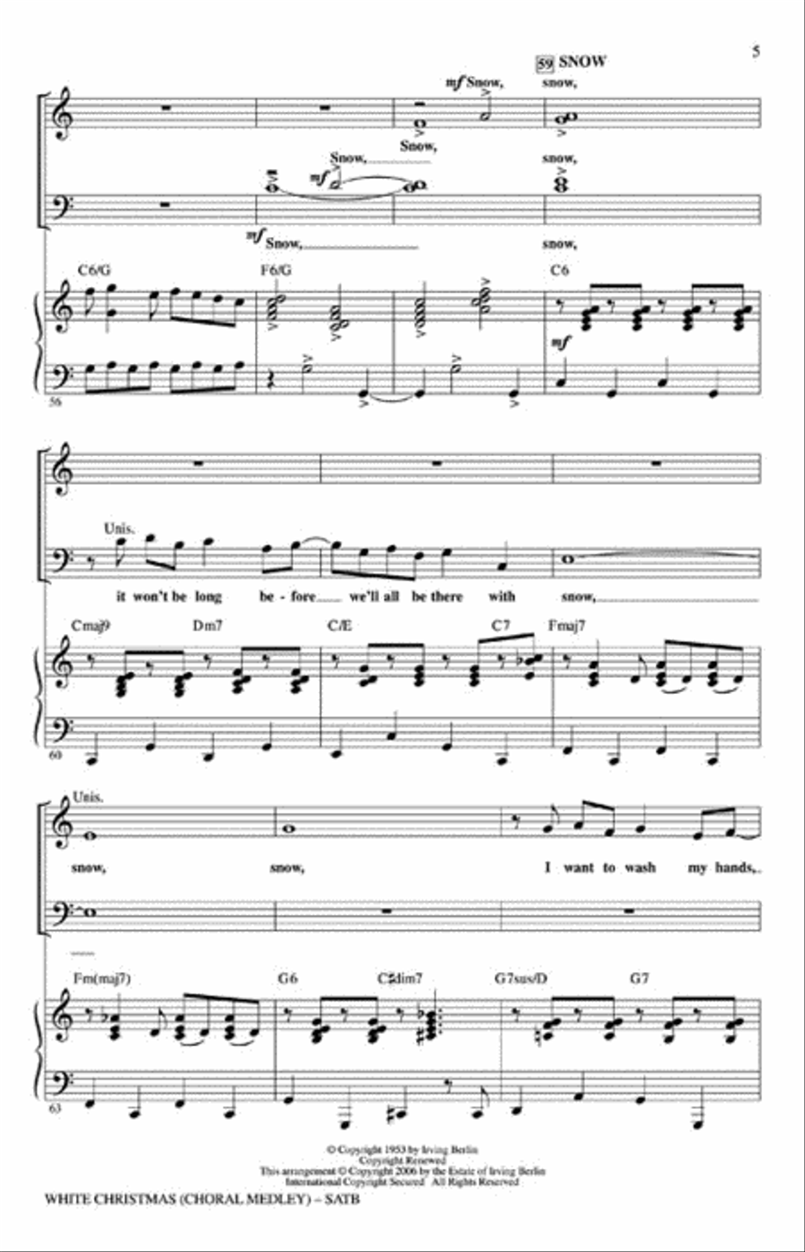 White Christmas (Choral Medley) 4-Part scores gallery preview page 2