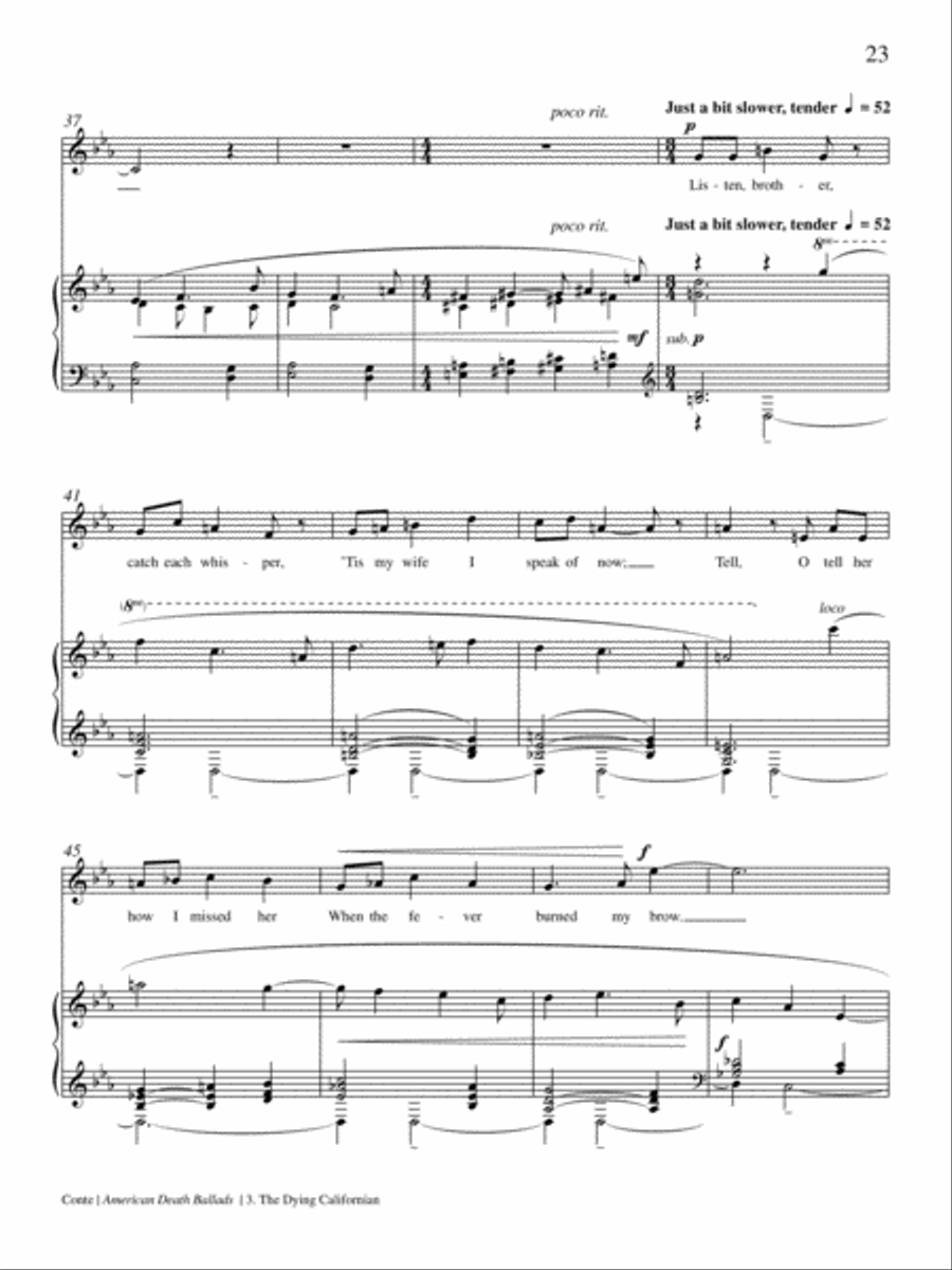 The Dying Californian from American Death Ballads Medium Voice scores gallery preview page 3