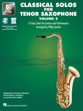 Book cover for Classical Solos for Tenor Sax – Volume 2
