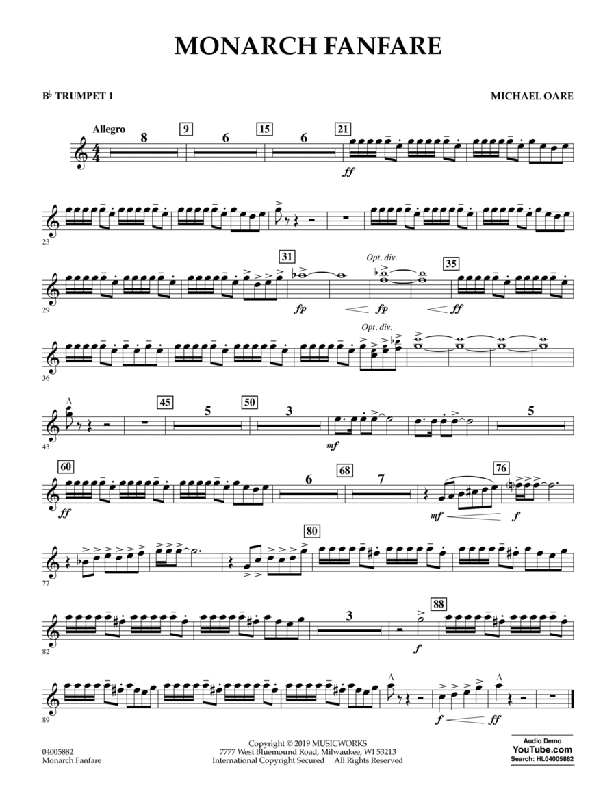 Monarch Fanfare - Bb Trumpet 1