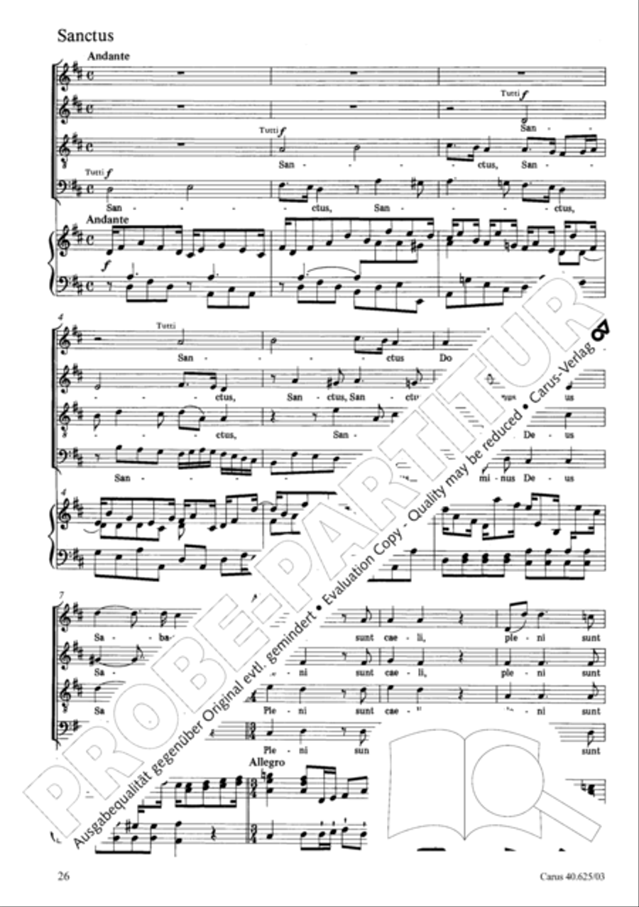 Missa brevis in D Major, K. 194 4-Part scores gallery preview page 27