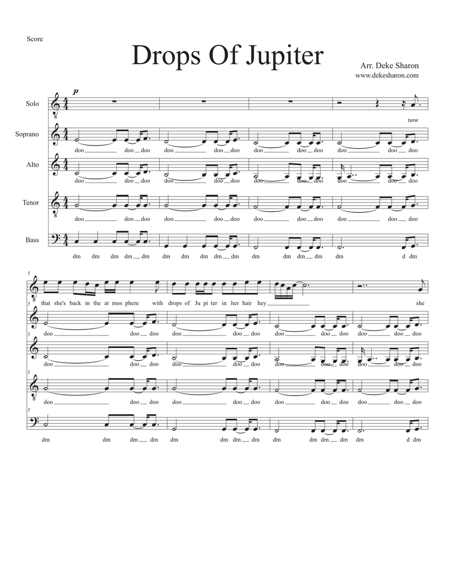 Drops Of Jupiter (Tell Me) 4-Part scores gallery preview page 1