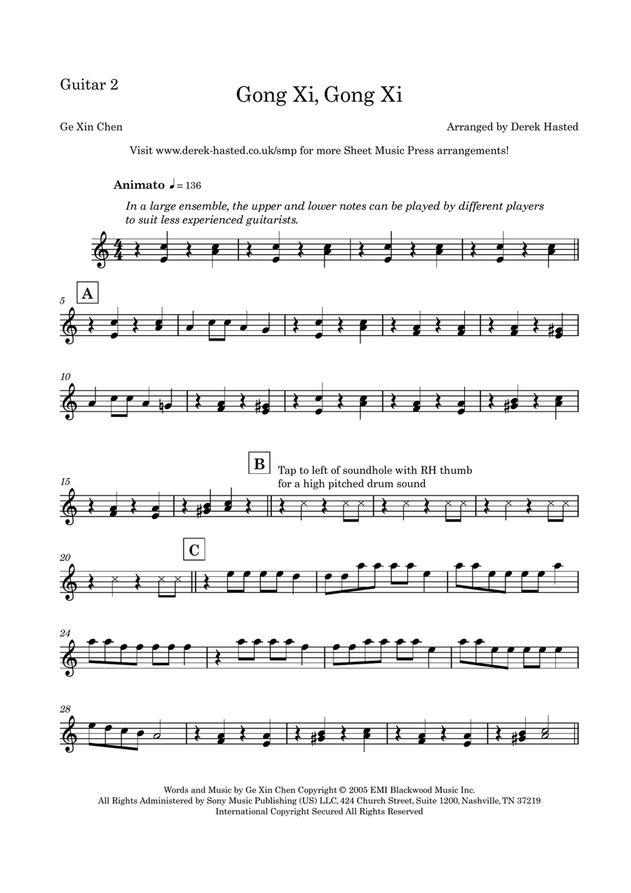 Gong Xi Gong Xi Guitar Ensemble scores gallery preview page 6