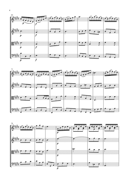 Bach: Concerto for Violin in E major Mov 3 for String Quartet - Score and Parts image number null