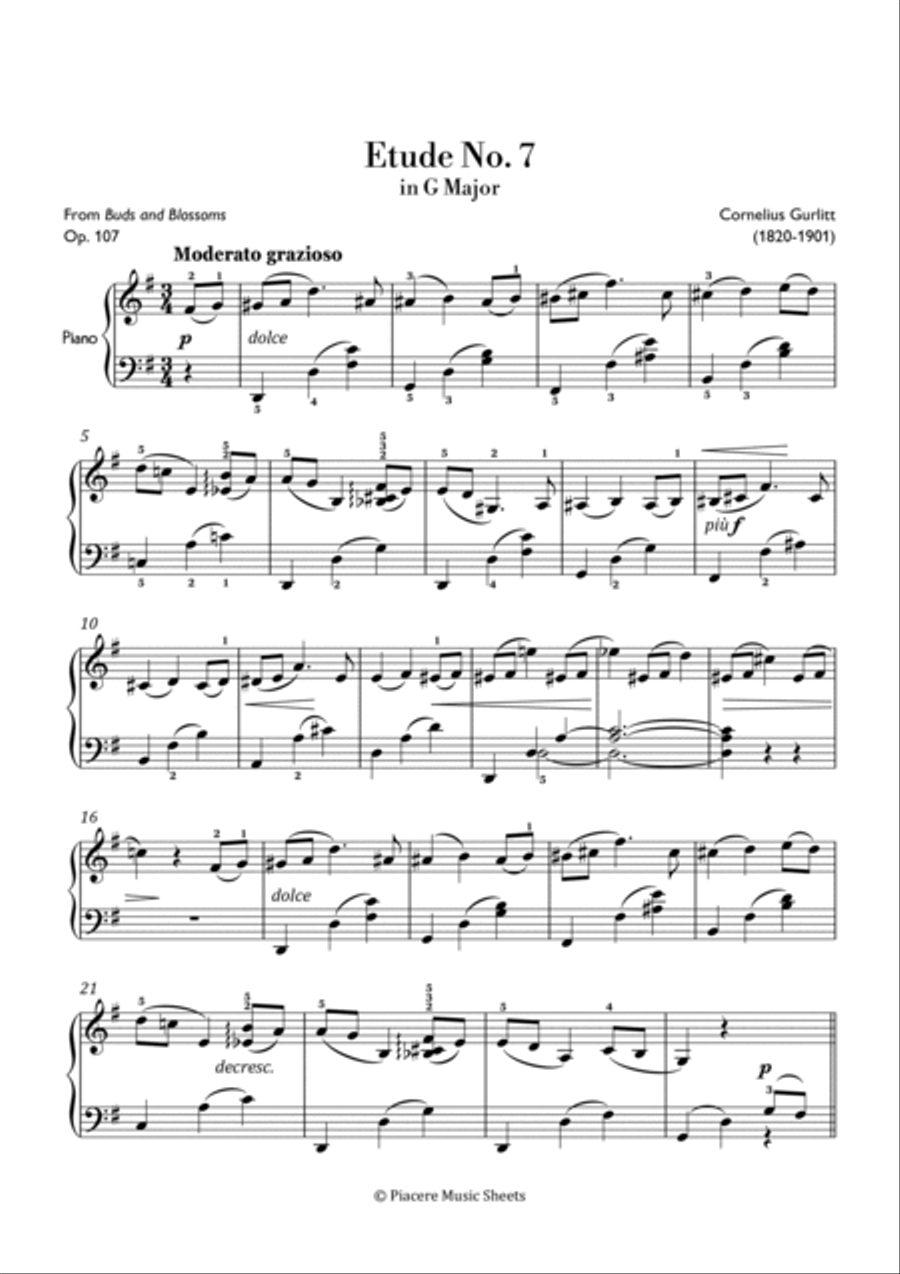 Gurlitt - Etude No. 7 from Buds and Blossoms in G Major - Advanced Chamber Music scores gallery preview page 2
