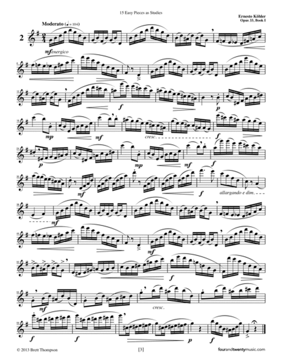 Progress in Flute Playing, 15 Easy Pieces as Studies, opus 33, Book 1
