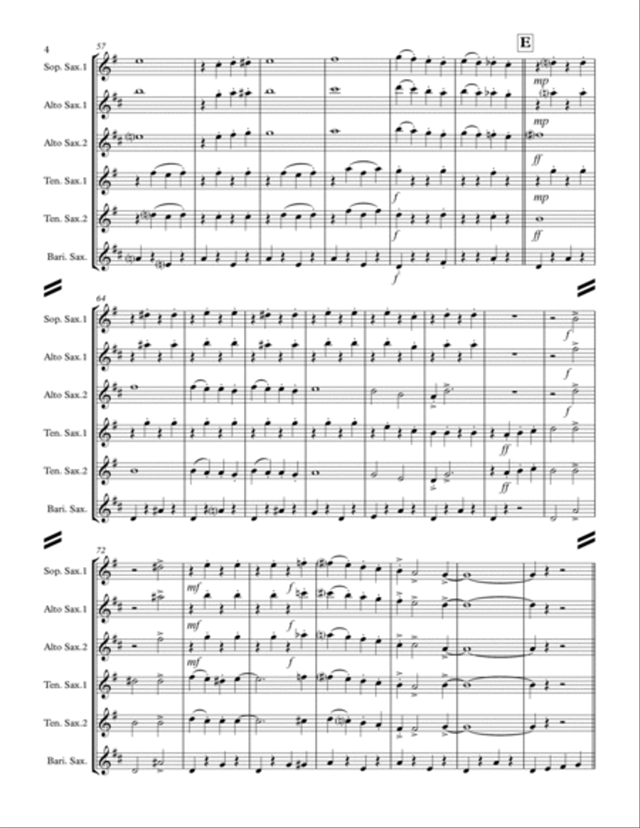 Gershwin Medley (for Saxophone Quintet SATTB or AATTB) Saxophone Quintet scores gallery preview page 5