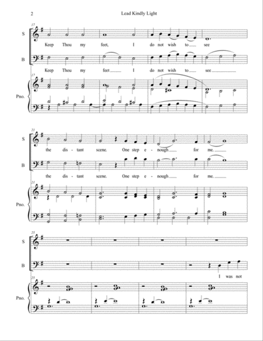 Lead Kindly Light - Alto/Baritone Duet Piano scores gallery preview page 3