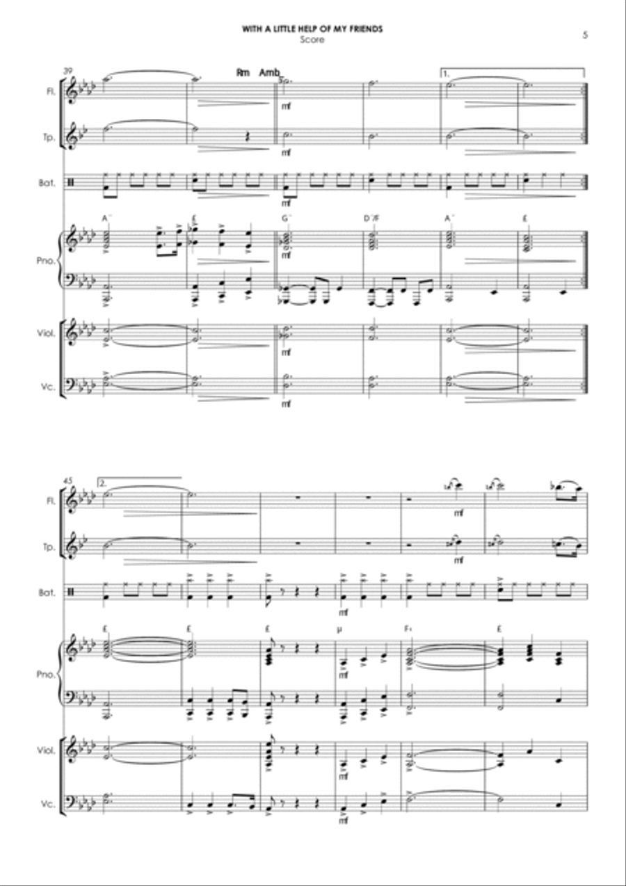 With A Little Help From My Friends Small Ensemble scores gallery preview page 5