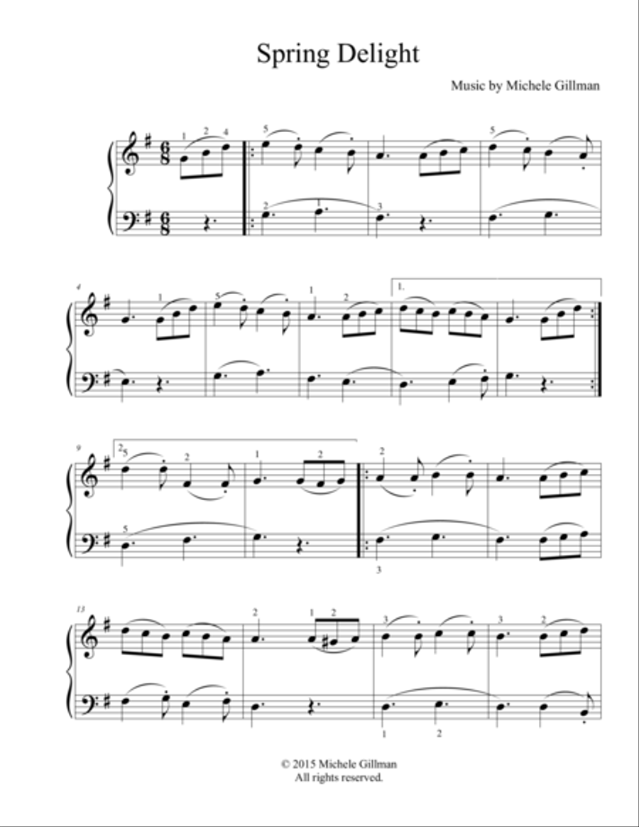 Spring Delight Piano Solo scores gallery preview page 1