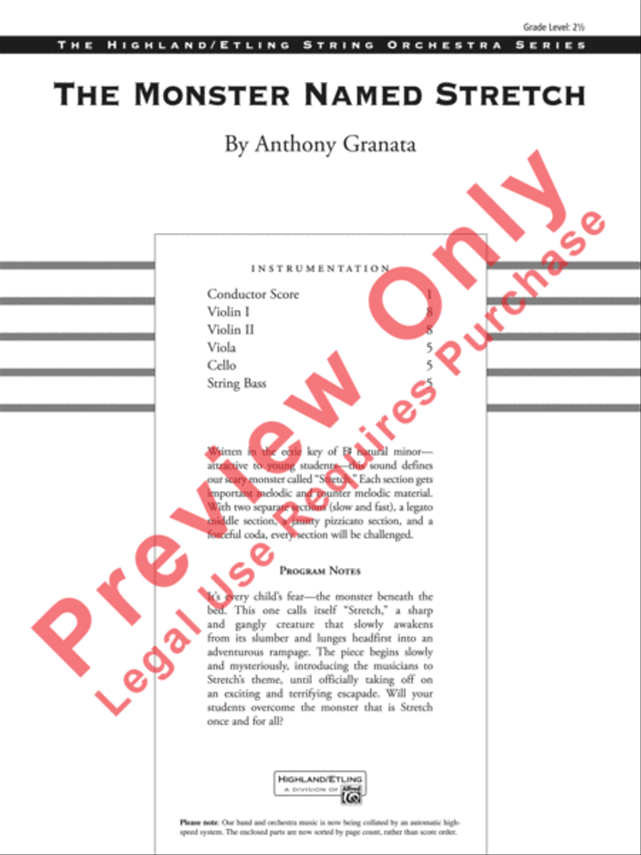 The Monster Named Stretch String Orchestra scores gallery preview page 2