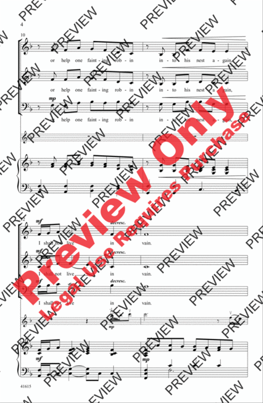 I Shall Not Live in Vain 3-Part scores gallery preview page 4