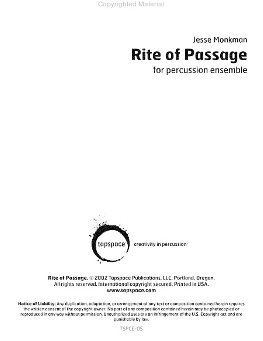 Rite of Passage Rite of Passage Percussion Ensemble scores gallery preview page 2