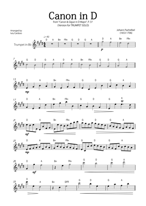 "Canon in D" by Pachelbel - Version for TRUMPET SOLO.