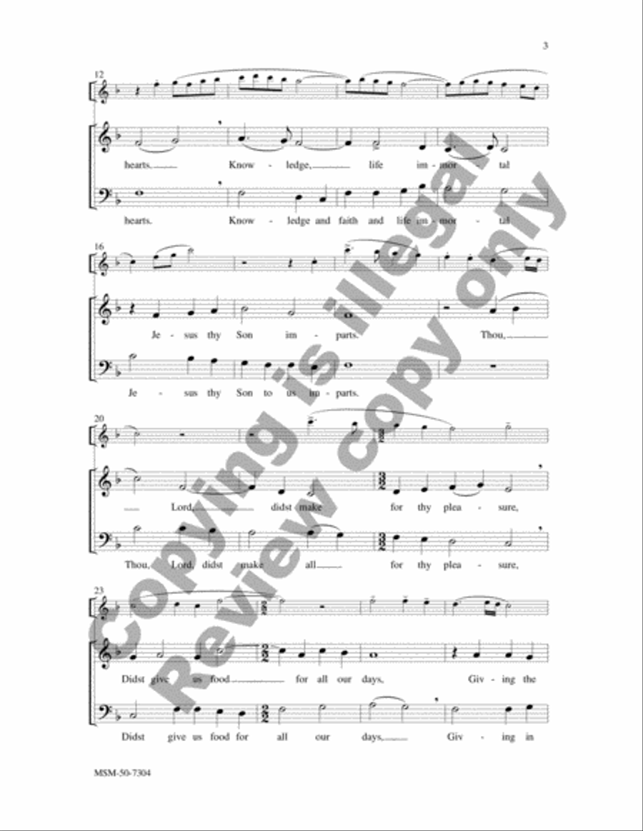 Father, We Thank Thee 3-Part scores gallery preview page 3