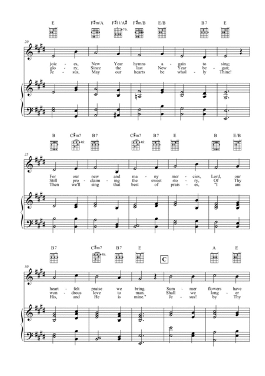 New Year's Hymn New Year's Hymn Soprano Voice scores gallery preview page 2