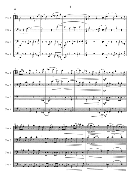 Trombone quartet n°1 "Song of an ancient forest" (2013) - Full Score image number null