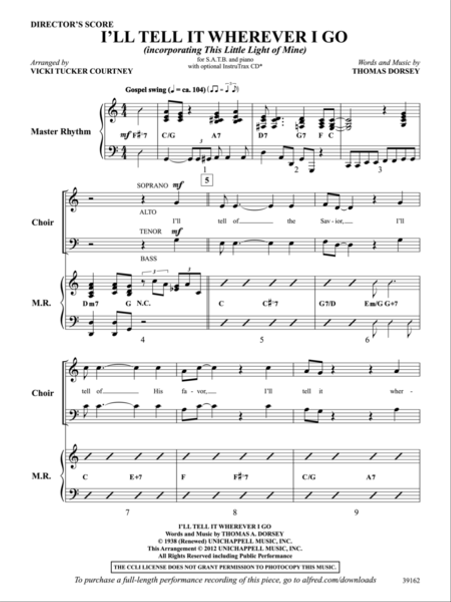 I'll Tell It Wherever I Go Choir scores gallery preview page 2
