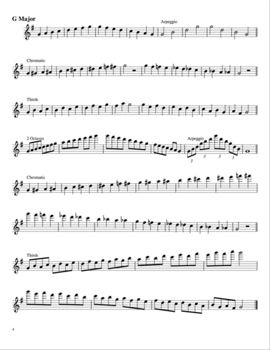 Comprehensive Flute Scales and Arpeggios - Major Flute Solo scores gallery preview page 4