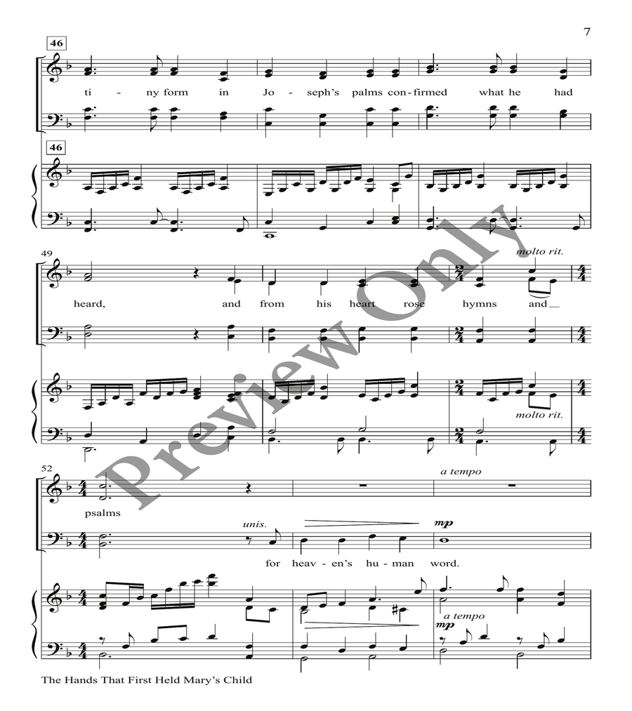 The Hands That First Held Mary's Child Orchestration 4-Part scores gallery preview page 6