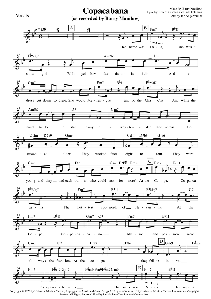 Copacabana (At The Copa) Small Ensemble scores gallery preview page 1