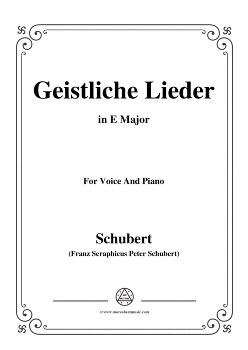 Schubert-Geistliche Lieder,in E Major,for Voice&Piano image number null