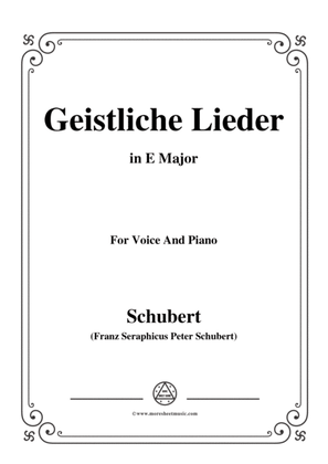 Schubert-Geistliche Lieder,in E Major,for Voice&Piano