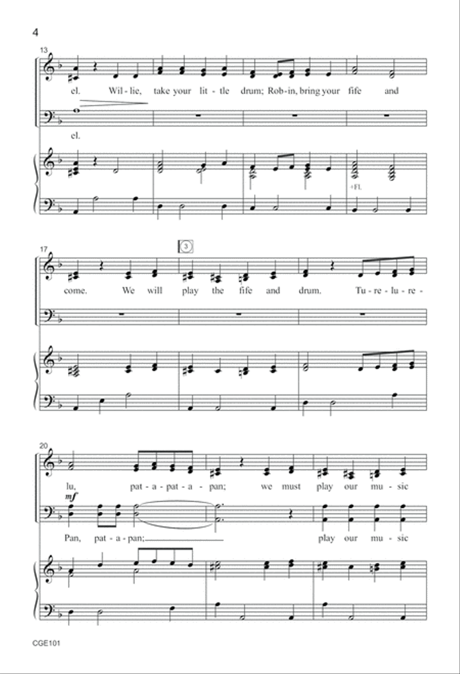 Pat-a-Pan Noel (SATB) 4-Part scores gallery preview page 4