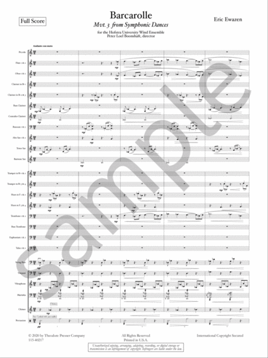 Barcarolle Concert Band scores gallery preview page 4