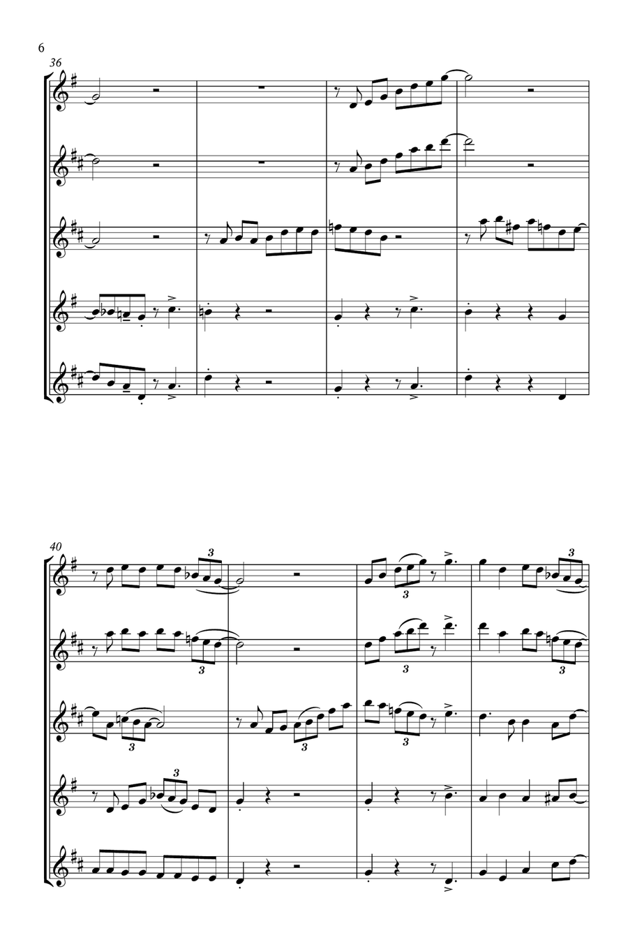 Auld Lang Syne - Saxophone Quartet Saxophone Quartet scores gallery preview page 6