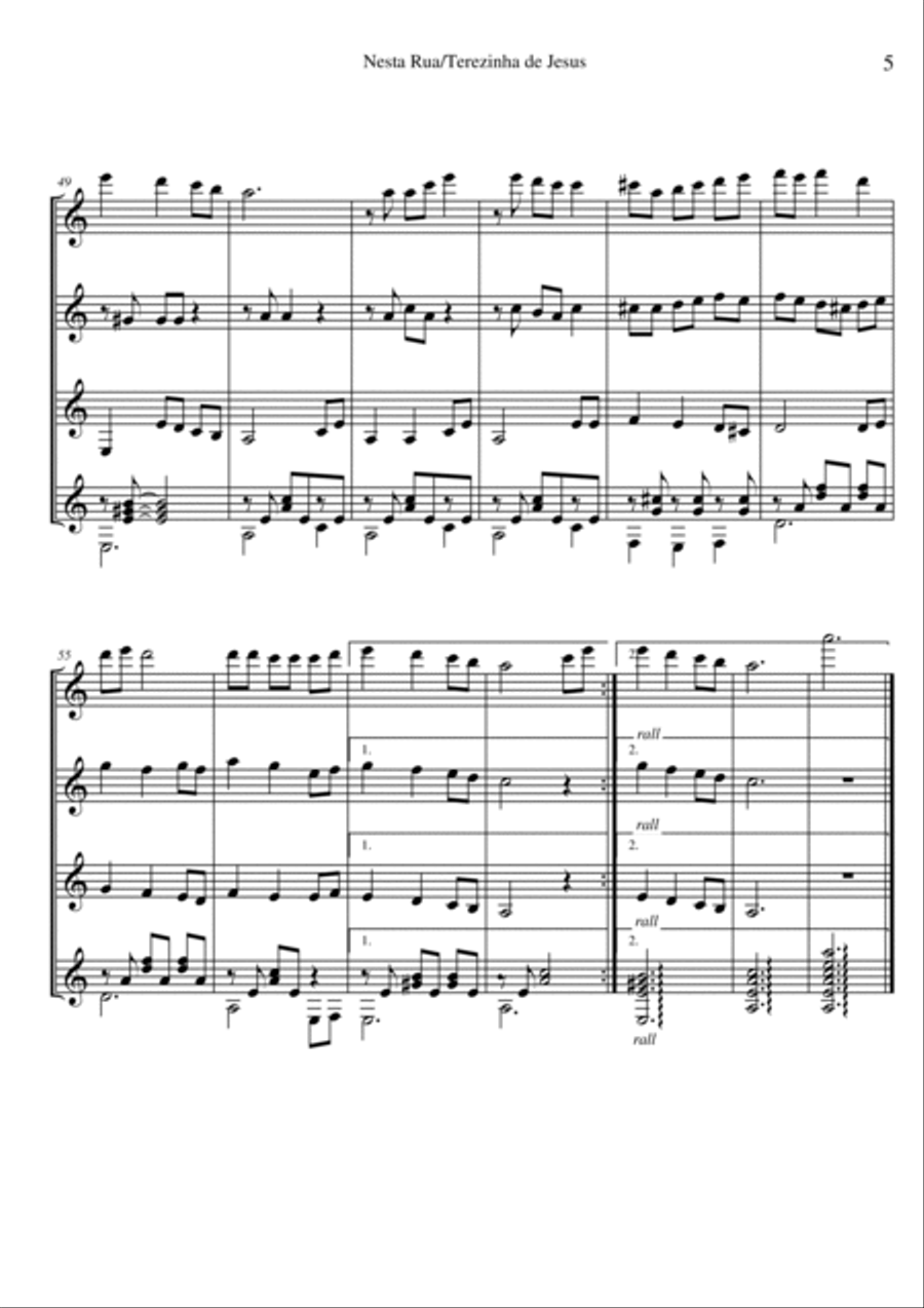 Nesta Rua / Terezinha de Jesus Guitar Ensemble scores gallery preview page 5