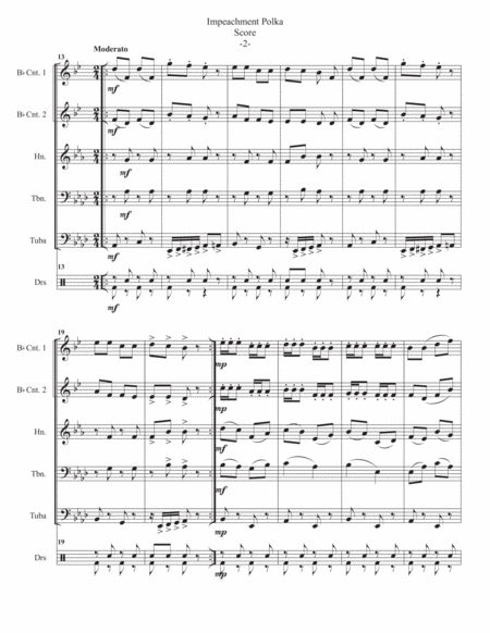 Impeachment Polka by Charles D. Blake for Brass Quintet image number null