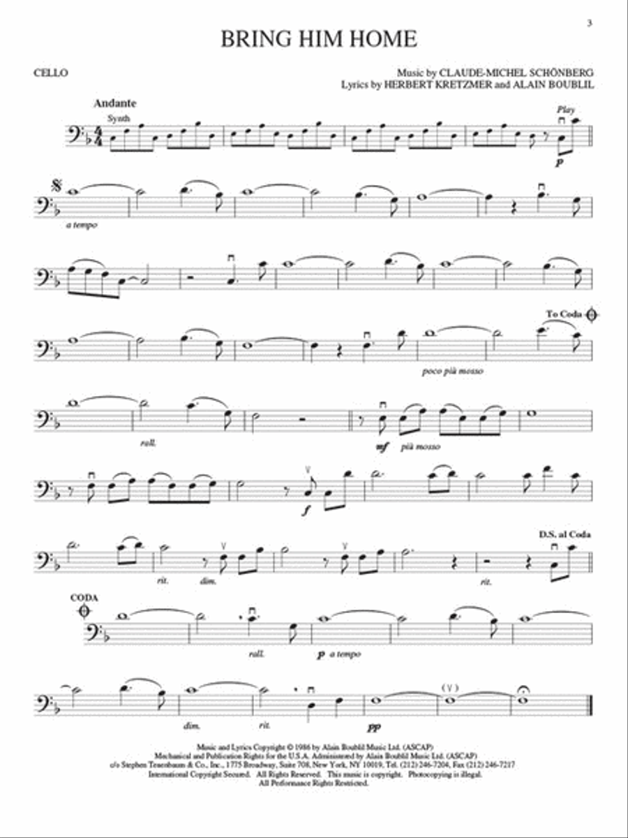 Les Misérables Les Misérables Cello scores gallery preview page 4