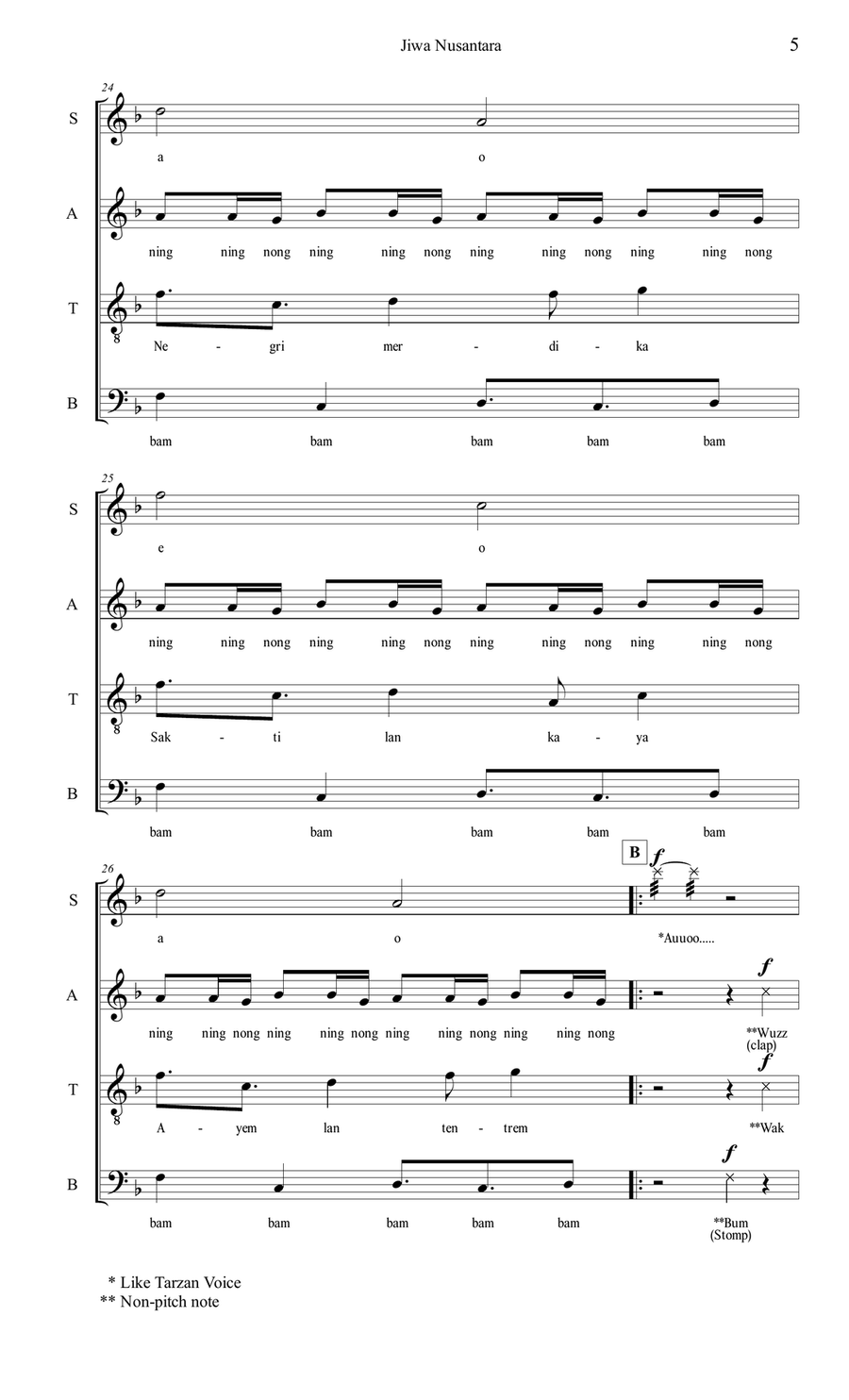 Jiwa Nusantara Jiwa Nusantara 4-Part scores gallery preview page 5