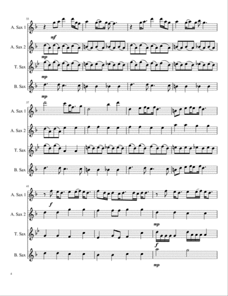 Dream On Woodwind Quartet scores gallery preview page 4