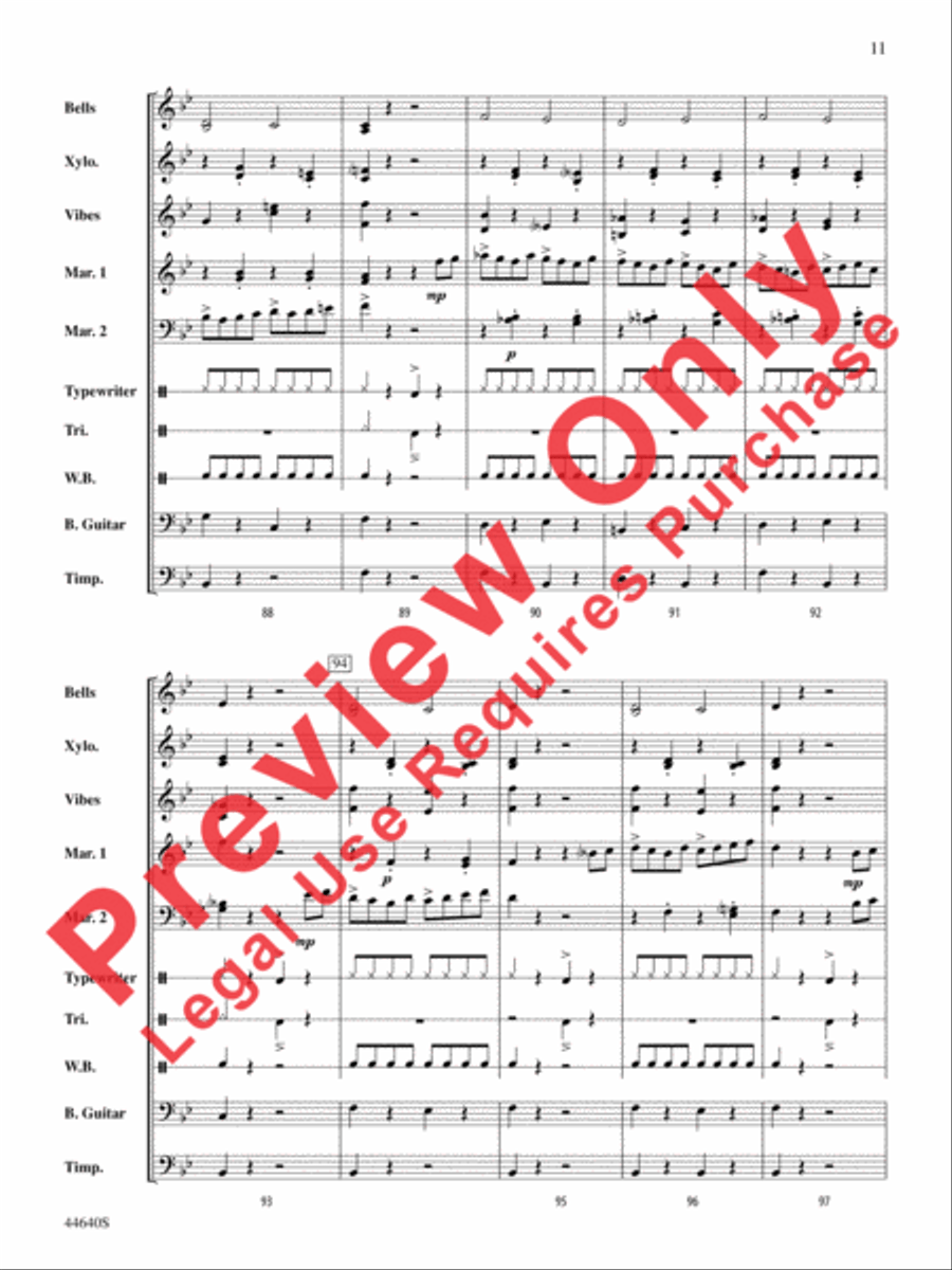 The Typewriter Percussion Ensemble scores gallery preview page 12