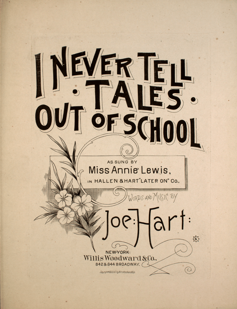 I Never Tell Tales Out of School Voice - Digital Sheet Music