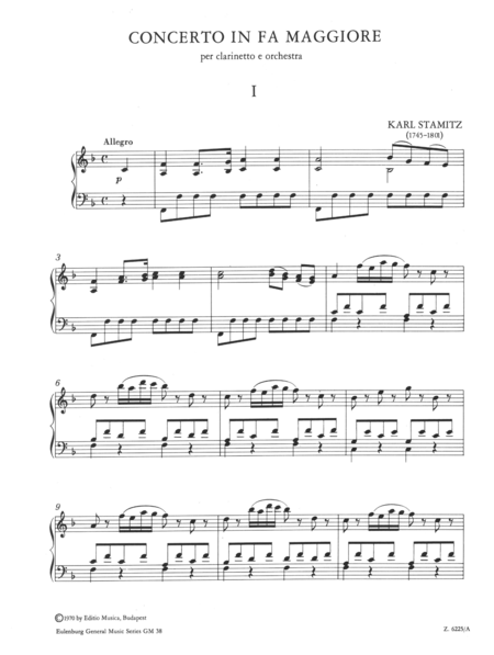 Concerto for clarinet in F major