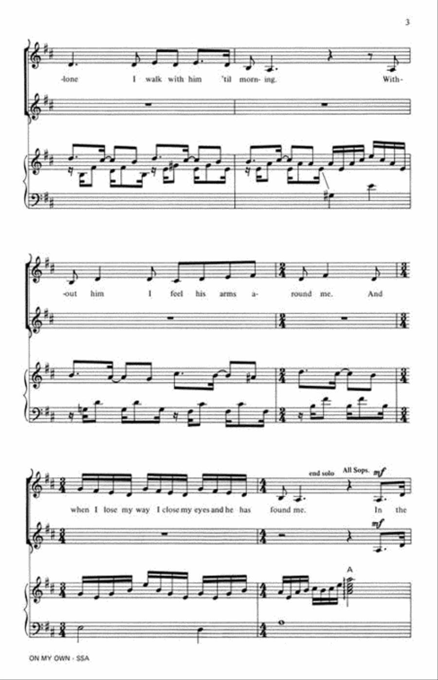 On My Own SSA scores gallery preview page 4